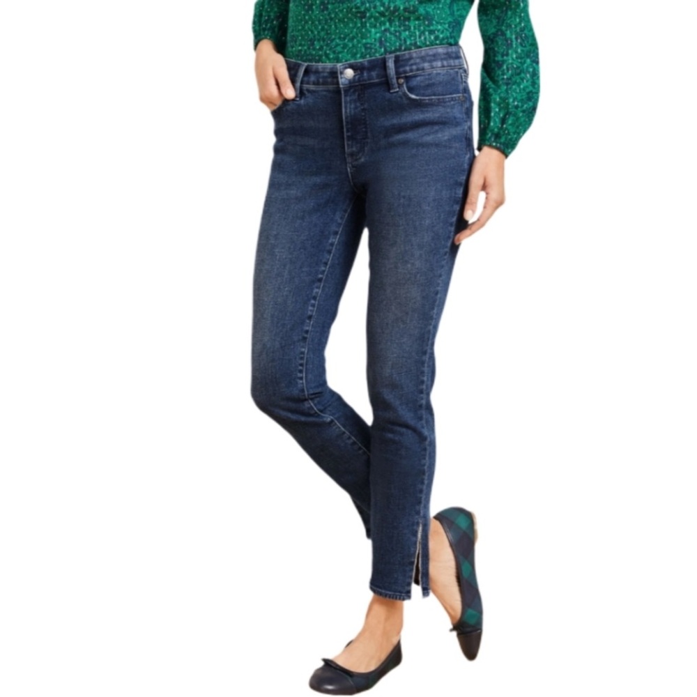 Talbots Slim Ankle Jean With Rhinestone Cutout Mara Wash Women's Size 4 EUC